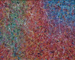 abstraction, 2019., mixed media, 80x100 cm